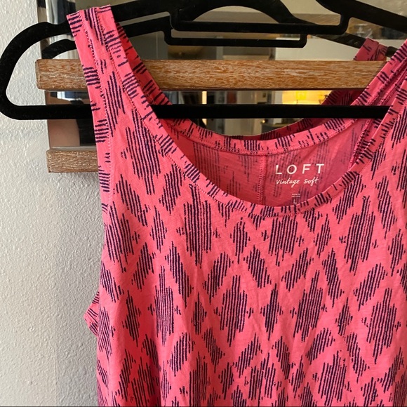 Loft Pink Patterned Vintage Soft Tank Top Large - Picture 3 of 5